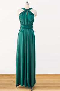 Green Floor-Length Chiffon Bridesmaids Dresses