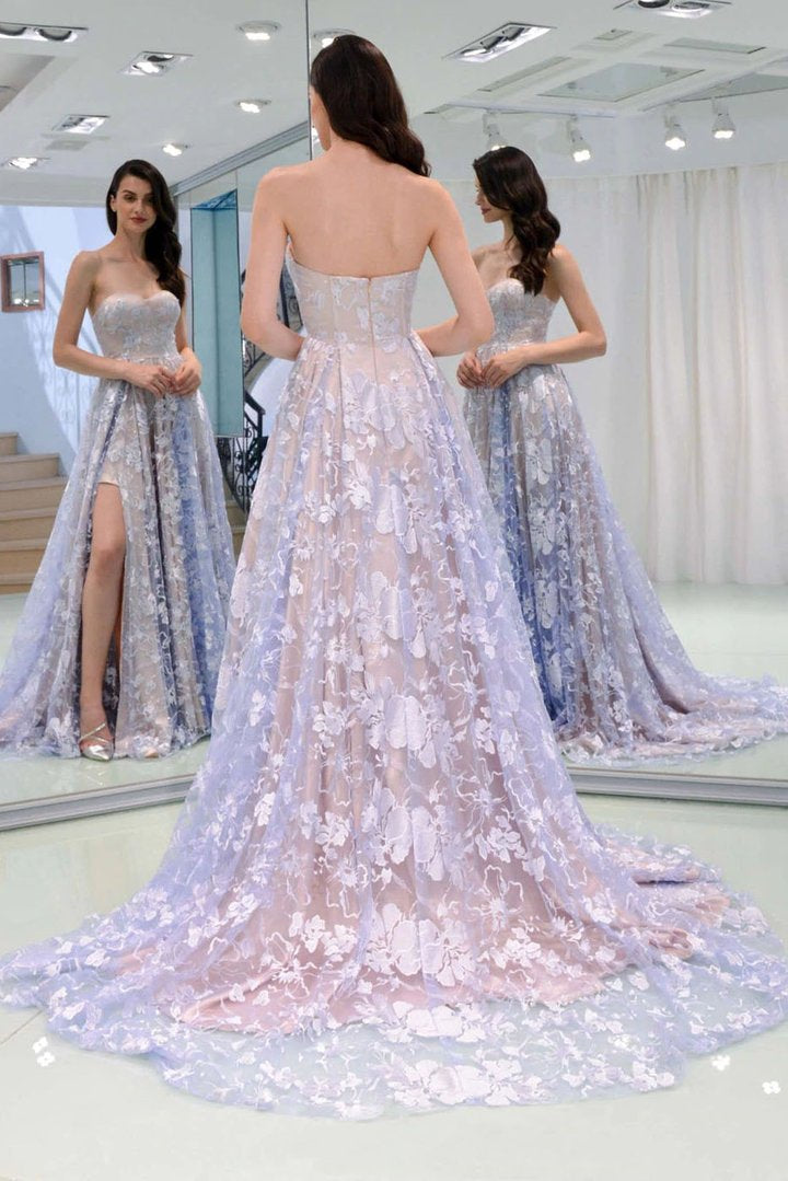 A-Line/Princess Sweetheart Tulle Prom Dresses