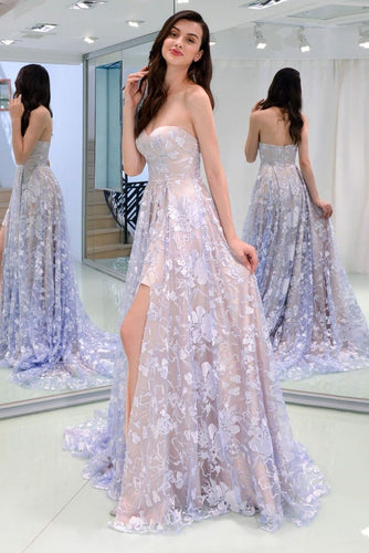 A-Line/Princess Sweetheart Tulle Prom Dresses