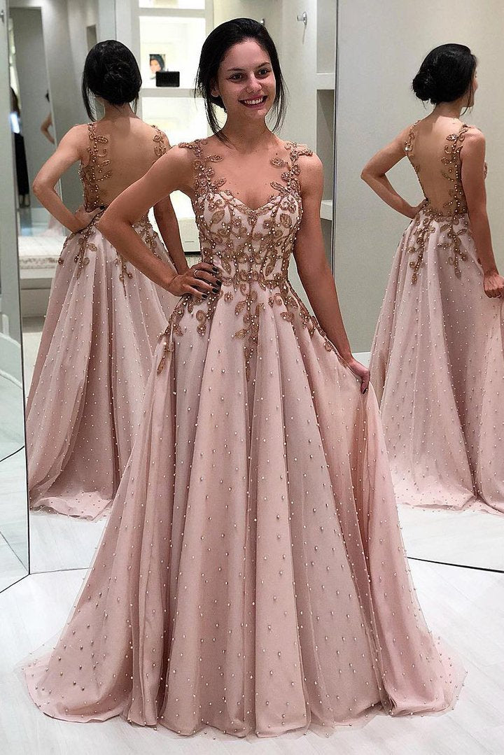 A-Line/Princess Sweetheart  Satin Long Prom Dresses