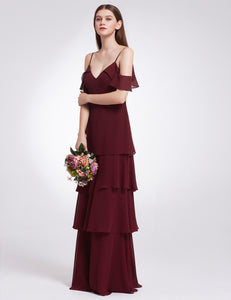 Spaghetti Straps Chiffon Long Bridesmaids Dresses 2019