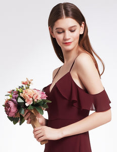 Spaghetti Straps Chiffon Long Bridesmaids Dresses 2019