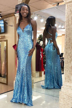 Trumpet/Mermaid  Sequined V-neck African American Prom Dresses