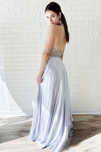 Sleeveless Floor-Length Beading Prom Dresses