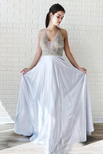 Sleeveless Floor-Length Beading Prom Dresses