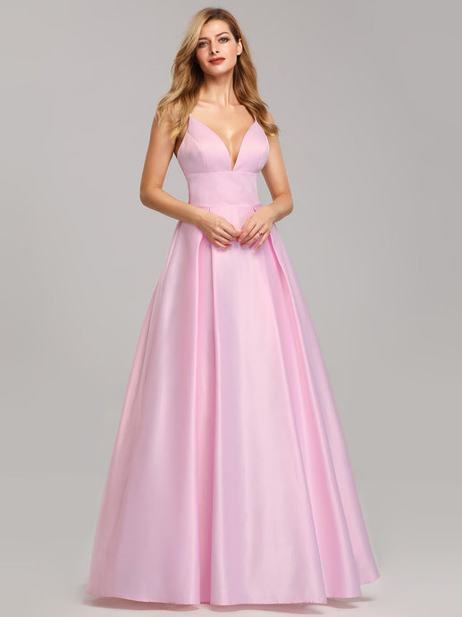 New! Pink Spaghetti Straps Floor-Length Bridesmaids Dresses 2019