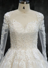 Tulle Long Sleeves Lace Sweep Train Wedding Dresses