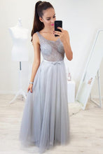 Sexy Floor-Length Beading Tulle Prom Dresses