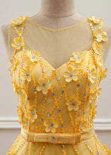 A-Line/Princess Floor-Length Sweetheart Flower(s) Prom Dresses