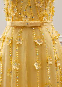 A-Line/Princess Floor-Length Sweetheart Flower(s) Prom Dresses