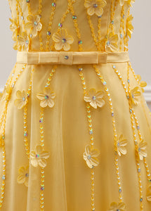 A-Line/Princess Floor-Length Sweetheart Flower(s) Prom Dresses