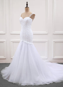 Tulle Trumpet/Mermaid Sweep Train Wedding Dresses