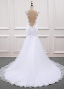 Tulle Trumpet/Mermaid Sweep Train Wedding Dresses