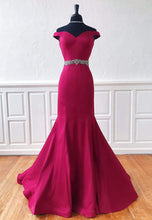 Trumpet/Mermaid Sweep Train Satin Prom Dresses