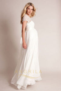 Elegant Floor-length Maternity Wedding Dresses