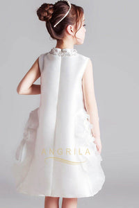 Sleeveless Sheath Satin & Tulle Flower Girl Dresses