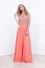 A-Line/Princess Halter Floor-Length Chiffon Prom Dresses