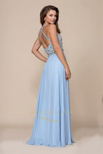 A-Line/Princess Halter Floor-Length Chiffon Prom Dresses