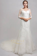 A-Line Lace Wedding Dresses with Sleeves