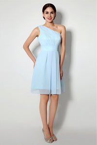 Charming Knee-length One Shoulder A-line Chiffon Bridesmaid Dresses