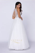 Sequins Sleeveless Beading Long Tulle Formal Prom Dresses