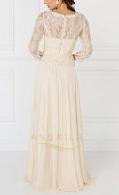 A-Line Scoop Neck Mother of the Bride Dress with 3/4 Sleeves