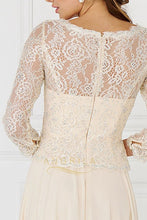 A-Line Scoop Neck Mother of the Bride Dress with 3/4 Sleeves