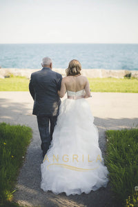 Ball Gown Strapless Ruffled Organza Wedding Dresses