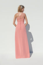 Chic A-line/Princess One-Shoulder Appliqued Long Chiffon Bridesmaid Dresses