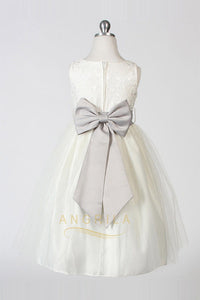 A-Line/Princess Tea-length Flower Girl Dresses with Bow(s)
