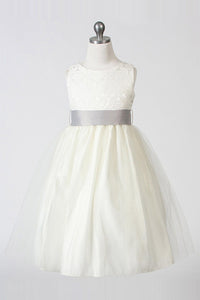 A-Line/Princess Tea-length Flower Girl Dresses with Bow(s)