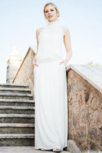High Neck Sleeveless Boho Wedding Dresses