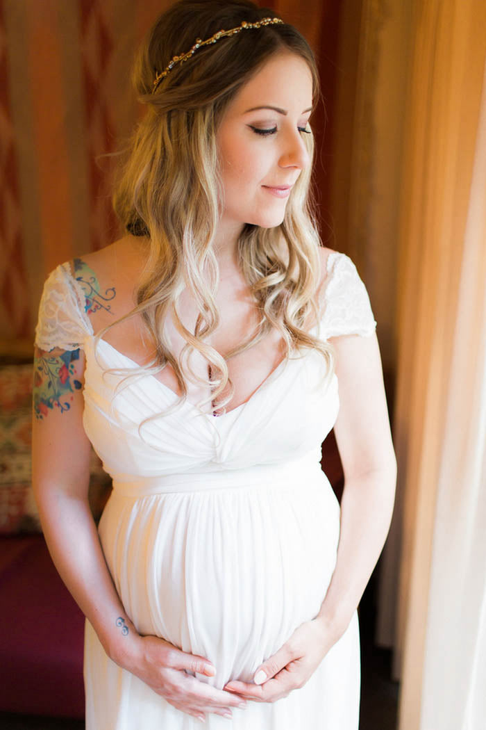 A-line/Princess Sweetheart Pregnant Wedding Dresses