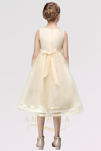 A-line Sleeveless Tea-length Flower Girl Dresses with Flower(s)