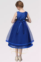 A-line Sleeveless Tea-length Flower Girl Dresses with Flower(s)