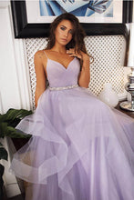 A-Line Spaghetti Straps Sleeveless Layers Tulle Wedding Dresses