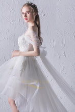 Tulle Sweetheart Neckline Cap Sleeves Wedding Dresses