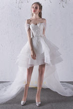 Tulle Sweetheart Neckline Cap Sleeves Wedding Dresses