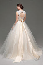 Ball-Gown/Princess Scoop Neck Floor Length Chiffon Wedding Dress With Beading Sequins