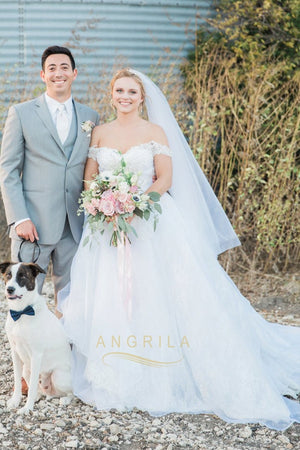 Off-the-Shoulder Layers Organza Wedding Dresses