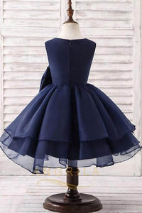 A-line/Princess Sleeveless Organza Flower Girl Dresses with Bow(s)