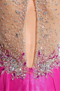 A-line/Princess Sleeveless Beading Chiffon Long Formal Prom Dresses