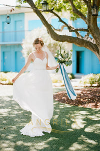 Spaghetti Straps Sweetheart Chiffon Wedding Dresses