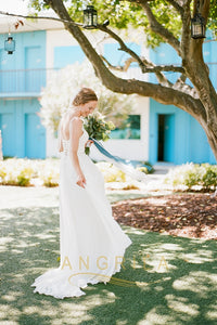 Spaghetti Straps Sweetheart Chiffon Wedding Dresses