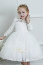 Long Sleeves Knee-length Lace & Tulle Flower Girl Dresses