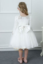 Long Sleeves Knee-length Lace & Tulle Flower Girl Dresses