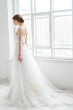 A-Line Sweetheart Tulle Simple Wedding Dresses