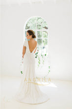 Elegant Scoop Cap Sleeves Mermaid Wedding Dresses