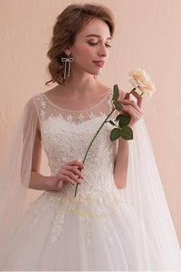 Fantastic Tulle A-Line Wedding Dresses with Lace Appliques