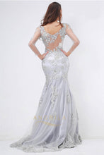 Floor-length Mermaid Evening Dress with Appliques